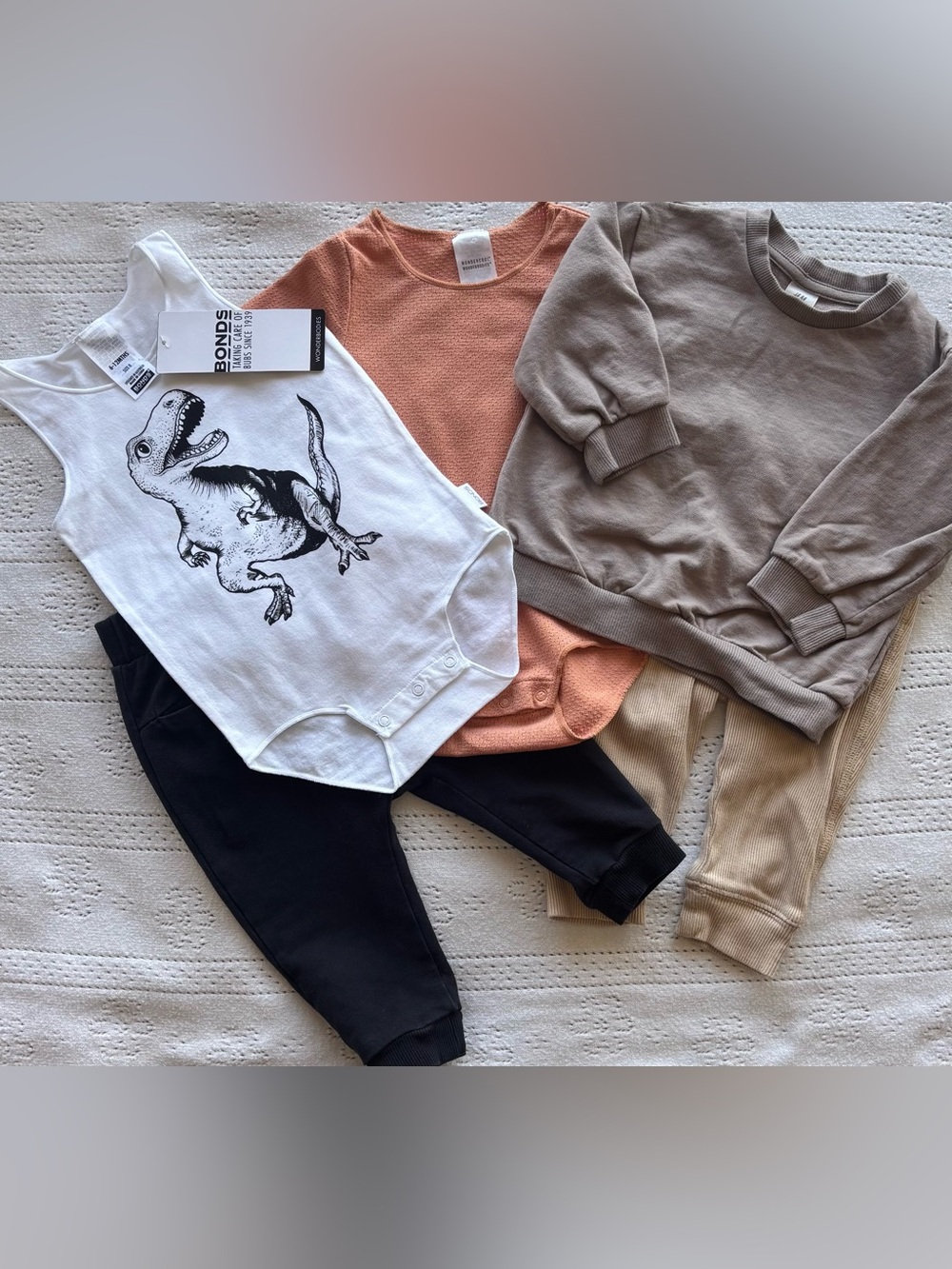 Baby Bundle 6–12M | Everyday Neutrals + Dino Set | Bonds